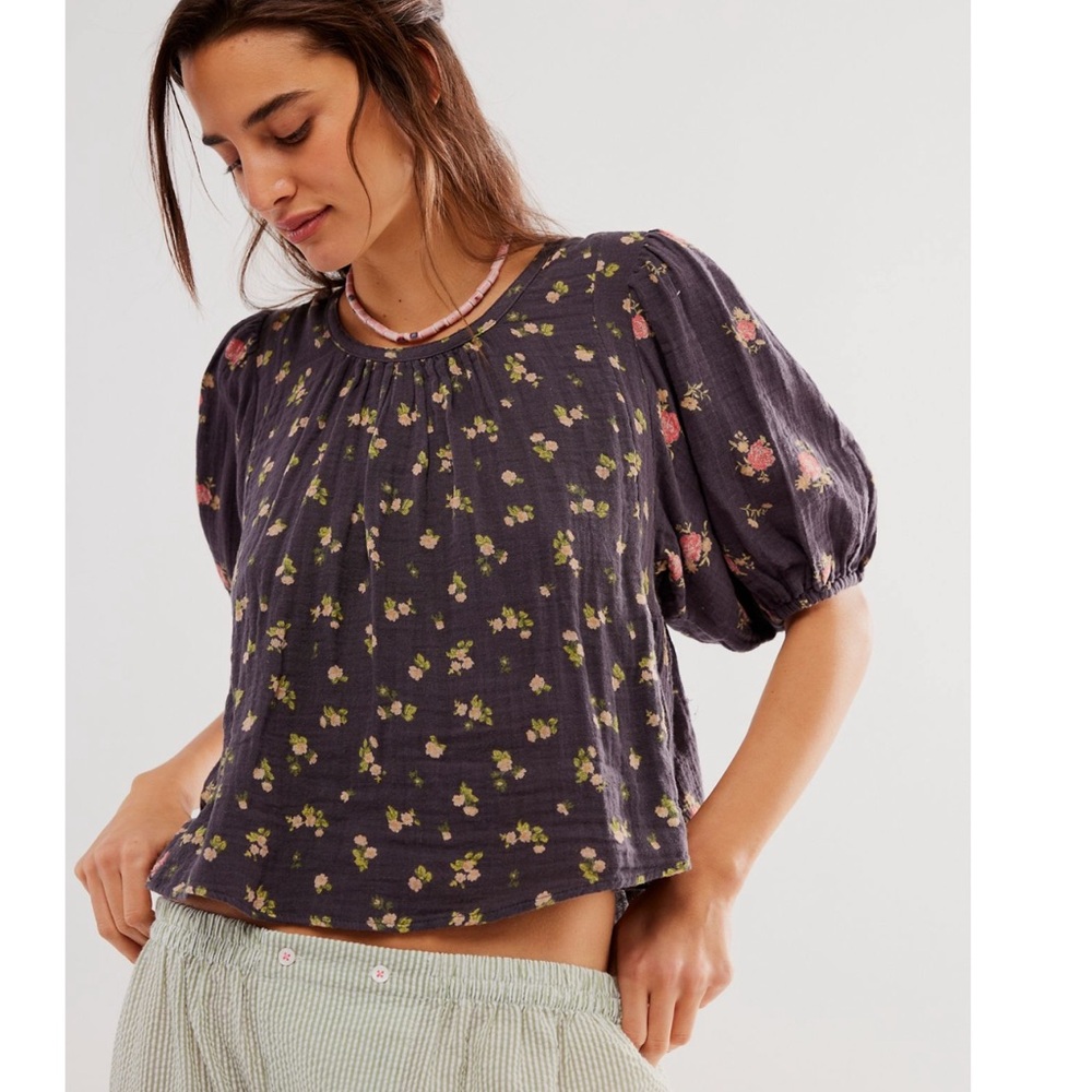 Free People NWT Cloe printed top sz M